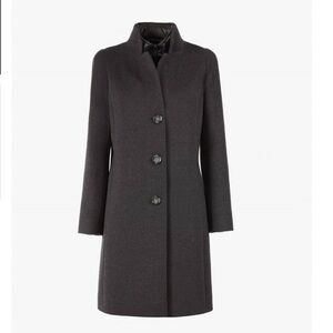 Cinzia Rocca Luxury GREY PURE WOOL COAT WITH DETACHABLE NYLON BIB